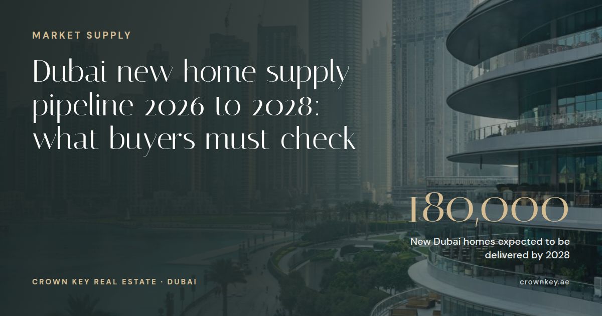 Dubai new home supply pipeline 2026 to 2028: what buyers must check